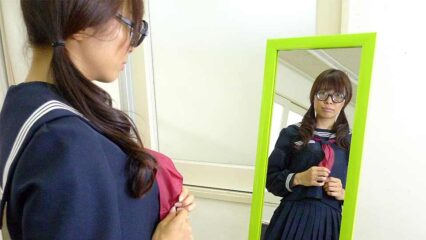 Azusa Misaki in uniform is fucked so hard in cunt and mouth at school.