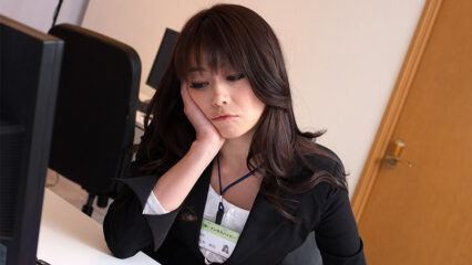 Maki Hojo fucked by her boss who cums inside her