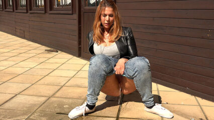 Squatting in Jeans