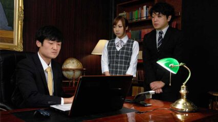 Sweet babe Aiko Endou got fucked at work by two colleagues